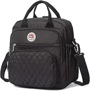 Insulated Lunch Bag Backpack for Women/Men, 3 carrying way Lunch Tote, Large Waterproof Cooler Box with Side pockets for Adults, College, Work, Beach, Picnic, Black