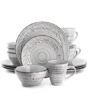 Elama Malibu Calcite 16pc Dinnerware Set