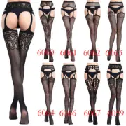 Sexy Womens Lingerie Net Lace Top Garter Belt Thigh Stocking Pantyhose One Size
