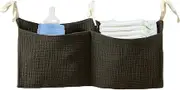 Baby Bedside Storage Bag - Crib Toys Storage,Space-Saving Crib Accessories for Toys Books Milk Bottles Tissues Wipes