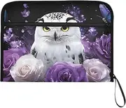 YMXFXP Owl Butterfly Rose Expandable Filing Folder, 13-Pocket Funny Cute Design with Sticky Labels, A4 Letter Size Document Organizer for Office, School, Boys, Girls