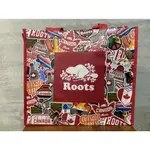 ROOTS 限量版布貼造型大型環保購物袋 限量/大(寬40CM)  VS 中(寬28CM)