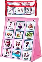 Children's Daily Schedule Chart - Children's Visual Schedule Card, Daily Housework Reward Table | Bedtime Routine Planning Board with PVC Bag, Visual Schedule Planning Reward Chart for Establishing