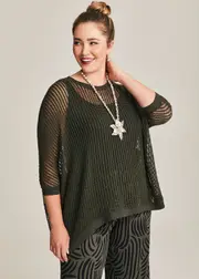 [TS] Taking Shape Crochet Misha Overtop Size 18-20 in Olive - Plus Size Women's Tops & T Shirts Olive