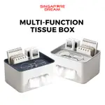 TISSUE BOX W REMOTE CONTROL STORAGE - 3 GRID MULTIFUNCTIONAL