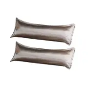 2Pcs Bedsure Satin Cooling And Silky Long Double Pillow Cover With Envelope Closure-Beige Gold