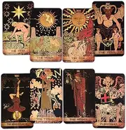 CRAFTERIAN Tarot Cards, 78 Deck, Original Cards for Beginners and Experts with Guide Book Gift Bag, Fortune Telling Game, Divination Tools All Skill Levels, Black.