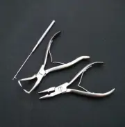 3 Piece Professional Hair Extension Tools Pulling Needles Micro Beads 13661
