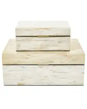 Peyton Lane Set Of 2 Mother Of Pearl Shell Handmade Decorative Box