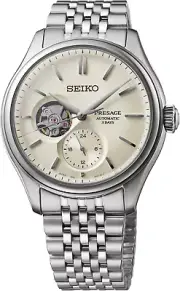 Seiko Presage Classic Semi-Skeleton Shiroiro 40.2mm White Dial Watch SPB469