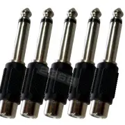 10 Pack RCA Female to 1/4" Male Mono Audio Adapters NEW