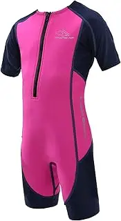[Aqua Sphere] Aquasphere Stingray Short Sleeve Unisex Kids Wetsuit - 100% UV Protection, Long Lasting Quality Neoprene, Washer Dryer Safe, Warm Comfortable Fit for Diving Swimming Surfing - Boys & Girls