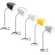 Sara LED Clamp Lamp in White, Black, Brushed Chrome, Grey or Yellow