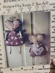 PATTERN - Primitive Valentine Angel Doll Ornament Ornies 17" - Hickety Pickety