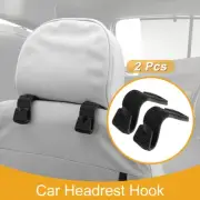 2 Pcs Universal Car Seat Headrest Hook for Hanging Purses Black 2.56"x1.46"