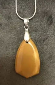 Handmade Mookaite Jasper Gemstone Pendant On Silver Snake Chain