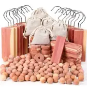150 Pcs Cedar Blocks for Clothes Storage Ceder Balls and Chips Cedar Hang Ups...