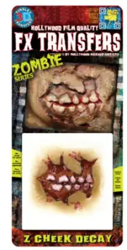 NEW ZOMBIE CHEEK DECAY 3D FX TRANSFERS Party Supplies