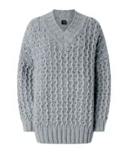 Pinko Devon Rex V-Neck Jumper S Gray
