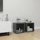 NNEVL TV Cabinets 2 pcs High Gloss Grey 37x35x37 cm Chipboard