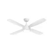 Arlec 120cm White Matte AER 4 Blade DC Ceiling Fan With LED Light