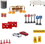 CLISPEED 27Pcs Traffic Signs Educational Bright Street Signs for DIY Miniature Scenes and Teaching Traffic Knowledge