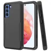 For Samsung Galaxy S21+ /S21 Plus 3in1 Case Drop Resistant Defender Tradies Hybrid Armor Heavy Duty Rugged Shockproof Tough Cover (Black)