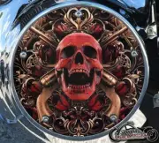 HARLEY DAVIDSON 2019+ SOFTAIL DERBY CLUTCH PRIMARY COVER SKULL & GUNS