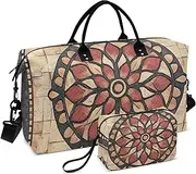 [YXYZRMY] Marble Floral Abstract Travel Duffel Bag Gym Bag Sports Tote Bag with Multiple Interior Pockets Shoulder Weekender Bag for Women Men with Toiletry Bag 20.5”x 7.9”x 13.8”, Multi-Colored, one