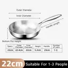 316 Stainless Steel Frying Pan Wok Non-Stick Pan Home Universal Induction Gas St