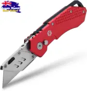 Folding Utility Knife with Holster Quick Change Blades Lock-Back Aluminium