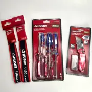Husky Tool Lot, 6 Screwdriver Set, Folding Utility Knife 10 Blds & 2 Soft Straps
