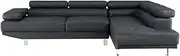 Foret 2.8m Modern Black Fabric Sectional Sofa Chaise Lounge Suite Couch Furniture - Right Corner