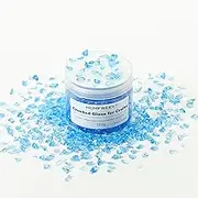 Sea Blue Irregular Broken Glass Chips,3-6mm Crystals Sparkle Crushed Glass,for Resin Craft/Vase Fish Tank/Candle Base Filling Stone,Or Garden Floor Wall Colorful Decoration Glass Pieces(200g)