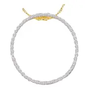 14k Yellow Gold Round Diamond Circle Pendant 1/2 Cttw