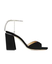 Jimmy Choo Saeda Embellished Heeled Sandals 36,37,38.5,38,36.5,35.5 Black