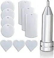 Haven Farms Engraving Tool Compatible with Cricut Maker, Explore, Explore Air 2, & One for Tip or Maker 3; Includes Dog Tag, Heart, Circle Aluminum Stamping Blanks