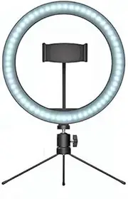 Dpaaoyer LED Ring Light with Tripod Dimmable Desktop 3 Modes Fill Light Phone Holder for Live Makeup Selfie Photography