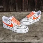 Air Force 1 Custom Cartoon Orange Laces Zig Zag White Retro Shoes Mens Womens