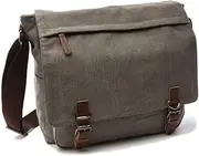 Rufun Schultertasche für Männer Leinwand Laptop Tasche Kreuzkörper Aktentasche Schultasche