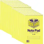 Spirax 563 Reporters Notebook Spiral Bound Top Open 100 Page 200x127mm [20 Pack]