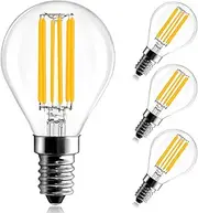 BRIMAX E14 Dimmable LED Bulb 6W 50W Equivalent AC220-240V 2700K Soft White G45 Golf Ball Bulbs, Small Edison Screw Bulb Clear Glass LED Filament Bulb for Ceiling Fan, Pendant Light, 4Pack