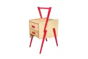 6IXTY Swing Scandinavian Bedside Nightstand Side End Lamp Table - Red