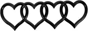 ULTECHNOVO Heart Car Decals Durable Exterior Tail Decoration Sticker for Vehicles Easy Application Rear Badge Eye Catching Modified Heart Design for Car Lovers Black