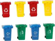 8pcs Mini Trash Can Trash Bin Garbage Bins Litter Boxes Tiny Garbage Can Waste Management Toy Mini Garbage Can for Car Toys Garbage Can Kid Toy Trash Can Child Toy Plastic MUSISALY