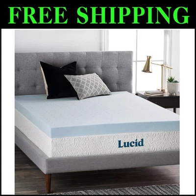 Queen Gel Memory Foam Mattress Topper - Ventilated Design for Optimal Comfort