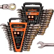 24-Piece Flex-Head Ratcheting Wrench Set | Metric and SAE | Ratchet Combinati...