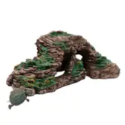 Turtle Terrace Reptile Habitat Cave Resin Rock Hideout Fish Tank Decor for Lizards Frogs Snakes-688L