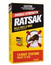 Ratsak Double Strength Bait Station 350g mouse mice rodent trap pellets yates