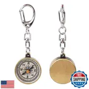 MOUMOUTEN Mini Compass Keyring, 2Pcs Vintage Portable Zinc Alloy Compact Pock